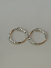 Load image into Gallery viewer, Vintage Sterling Silver Tubular Hoops
