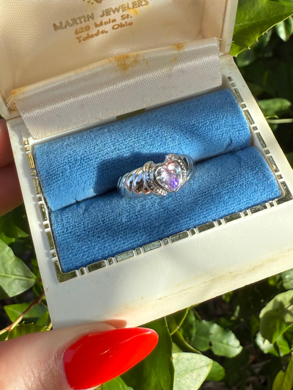 Purple Heart Sterling Silver Ring Size 7.5