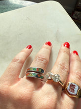 Load image into Gallery viewer, Crushed Inlay Sterling Bypass Ring
Size 7.5
