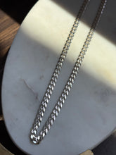 Load image into Gallery viewer, Italian Solid Sterling Silver Beveled Edge Cuban Link Chain 22”
