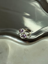 Load image into Gallery viewer, Amethyst Solid Sterling Bypass Ring Size 7.75
