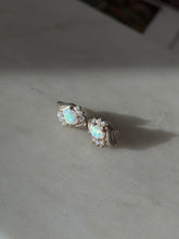 Load image into Gallery viewer, Vintage Opal &amp; CZ Sterling Earrings

