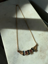 Load image into Gallery viewer, Vintage 1/20 12k Gold Filled Green &amp; Pink Glass Stone Necklace 16”
