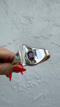 Load image into Gallery viewer, Chunky Purple Sterling Silver Hinged Cuff Bracelet

