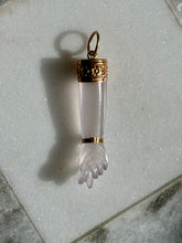 Load image into Gallery viewer, Chalcedony 18k Gold Mano Figa Pendant
