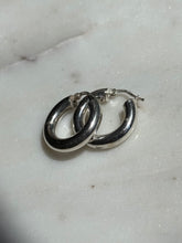 Load image into Gallery viewer, Italian Tubular Sterling Silver Hoops
