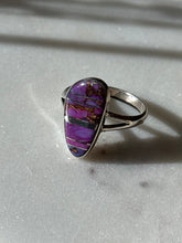Load image into Gallery viewer, Vintage Purple Copper Turquoise Sterling Ring Size 10.25
