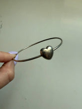 Load image into Gallery viewer, Heart Sterling Silver Bangle Bracelet
