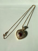 Load image into Gallery viewer, Chunky Red Heart Gold Vermeil Necklace
