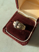 Load image into Gallery viewer, Vintage Two-Toned Solid 14k Gold Diamond Buckle Ring Size 5
