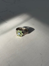Load image into Gallery viewer, Peridot &amp; Blue Topaz Flower Sterling Silver Ring Size 10
