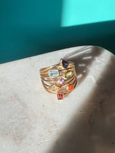 Load image into Gallery viewer, Multi Gemstone Gold Vermeil Ring Size 8.25
