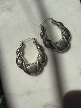 Load image into Gallery viewer, Vintage Chunky Sterling Silver Hoops
