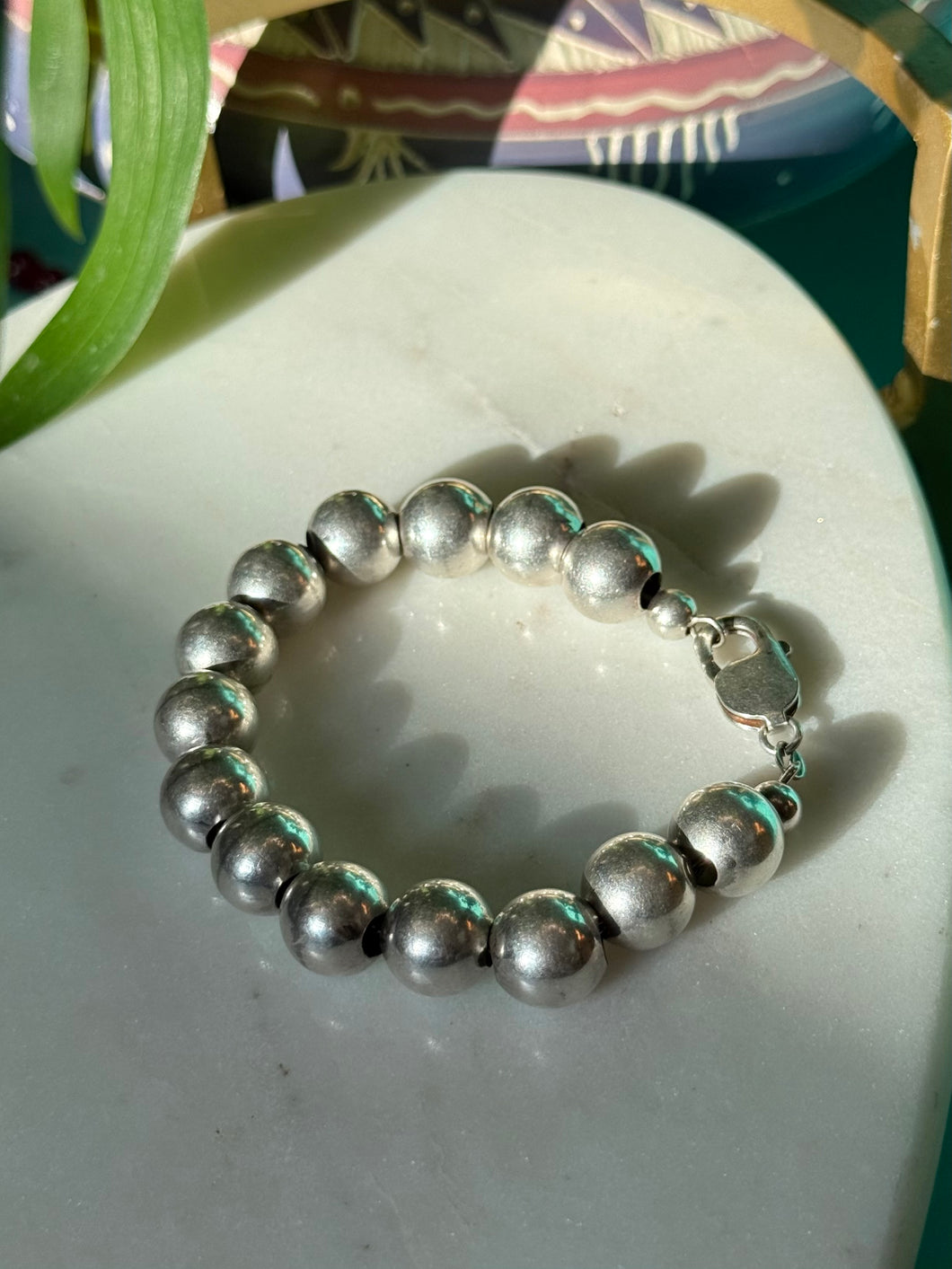 Chunky Ball Chain Sterling Silver Bracelet 7.5”