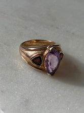 Load image into Gallery viewer, Garnet &amp; Amethyst Gold Vermeil Ring Size 8
