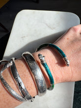 Load image into Gallery viewer, Blue &amp; Green Enamel Dueling Panther Sterling Silver Bracelet

