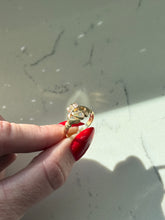 Load image into Gallery viewer, Vintage 14k Yellow Gold Hearts of Claddagh Diamond Ring Size 6.5
