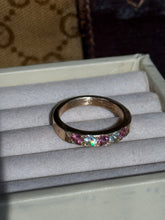 Load image into Gallery viewer, Vintage Bremer 14k Gold Tourmaline &amp; Topaz Band

