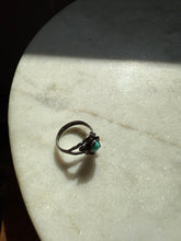 Load image into Gallery viewer, Turquoise Flower Sterling Silver Ring Size 4.75
