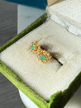 Load image into Gallery viewer, Vintage Natural Emerald 14k Gold Push Back Earrings
