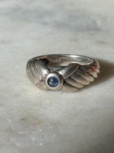 Load image into Gallery viewer, Vintage Blue Sapphire Sterling Silver Ring Size 5.75

