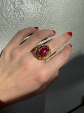 Load image into Gallery viewer, Ruby Garnet Gold Vermeil Ring Size 7.25
