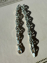 Load image into Gallery viewer, Vintage Sterling Silver Rope Chain Bracelet 7.5”
