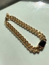 Load image into Gallery viewer, Cuban Link Bracelet w/ Glass Stone 7”
