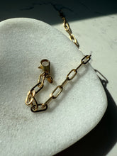 Load image into Gallery viewer, Italian Gold Vermeil Paperclip Link Bracelet 7.5”
