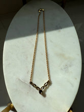 Load image into Gallery viewer, Blue Sapphire Gold Vermeil Necklace 16.25”
