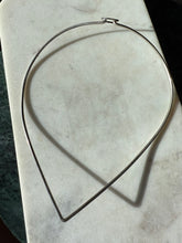Load image into Gallery viewer, V-Shape Sterling Silver Torque Necklace 16”

