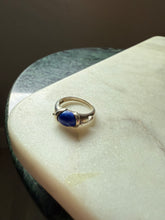 Load image into Gallery viewer, Sodalite Sterling Silver Hearts Ring Size 6.25
