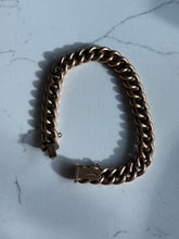 Load image into Gallery viewer, Antique 1/20 12k Gold Fill Curb Bracelet 8”
