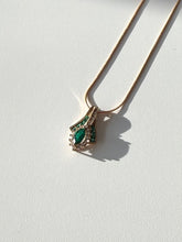 Load image into Gallery viewer, Emerald Gold Vermeil Necklace 20”

