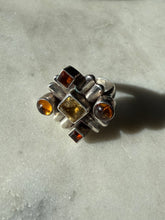 Load image into Gallery viewer, Amber &amp; Citrine Sterling Silver Ring Size 8
