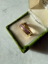 Load image into Gallery viewer, Vintage Solid 18k Gold Pink Sapphire Ring Size 8
