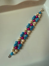 Load image into Gallery viewer, Millefiori Sterling Silver Bracelet 7.25”
