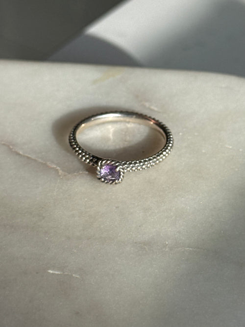 Amethyst Square Sterling Ring Size 10
