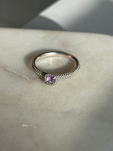 Load image into Gallery viewer, Amethyst Square Sterling Ring Size 10
