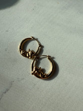 Load image into Gallery viewer, Vintage Cherub 14k Yellow Gold Hoops
