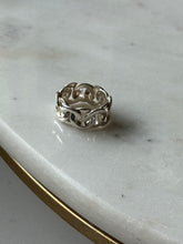 Load image into Gallery viewer, Interlocking Curb Link Chunky Sterling Silver Ring Size 7.5
