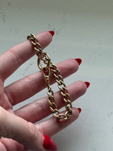 Load image into Gallery viewer, Gold Fill Etched Cuban Curb Link Bracelet w/ Large Spring Ring 7.5”
