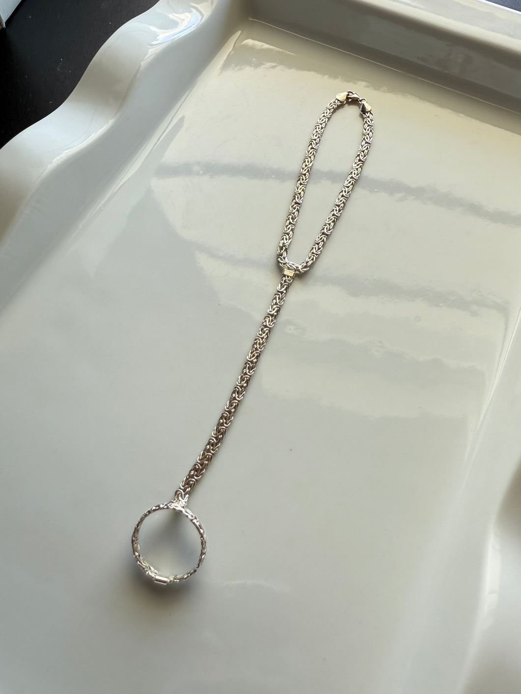 Byzantine Sterling Silver Hand Chain