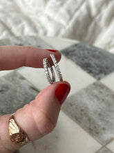 Load image into Gallery viewer, Diamond 14k White Gold Hoop Earrings
