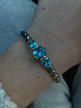 Load image into Gallery viewer, Blue Topaz Sterling Silver Bangle Bracelet
