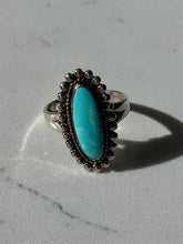Load image into Gallery viewer, Vintage Turquoise Sterling Silver Ring Size 6.75
