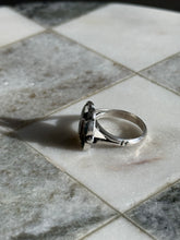 Load image into Gallery viewer, Crushed Coral &amp; Turquoise Sterling Silver Butterfly Ring Size 7.75
