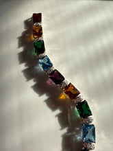 Load image into Gallery viewer, Multicolor Gemstone Sterling Silver Bracelet 7.25”
