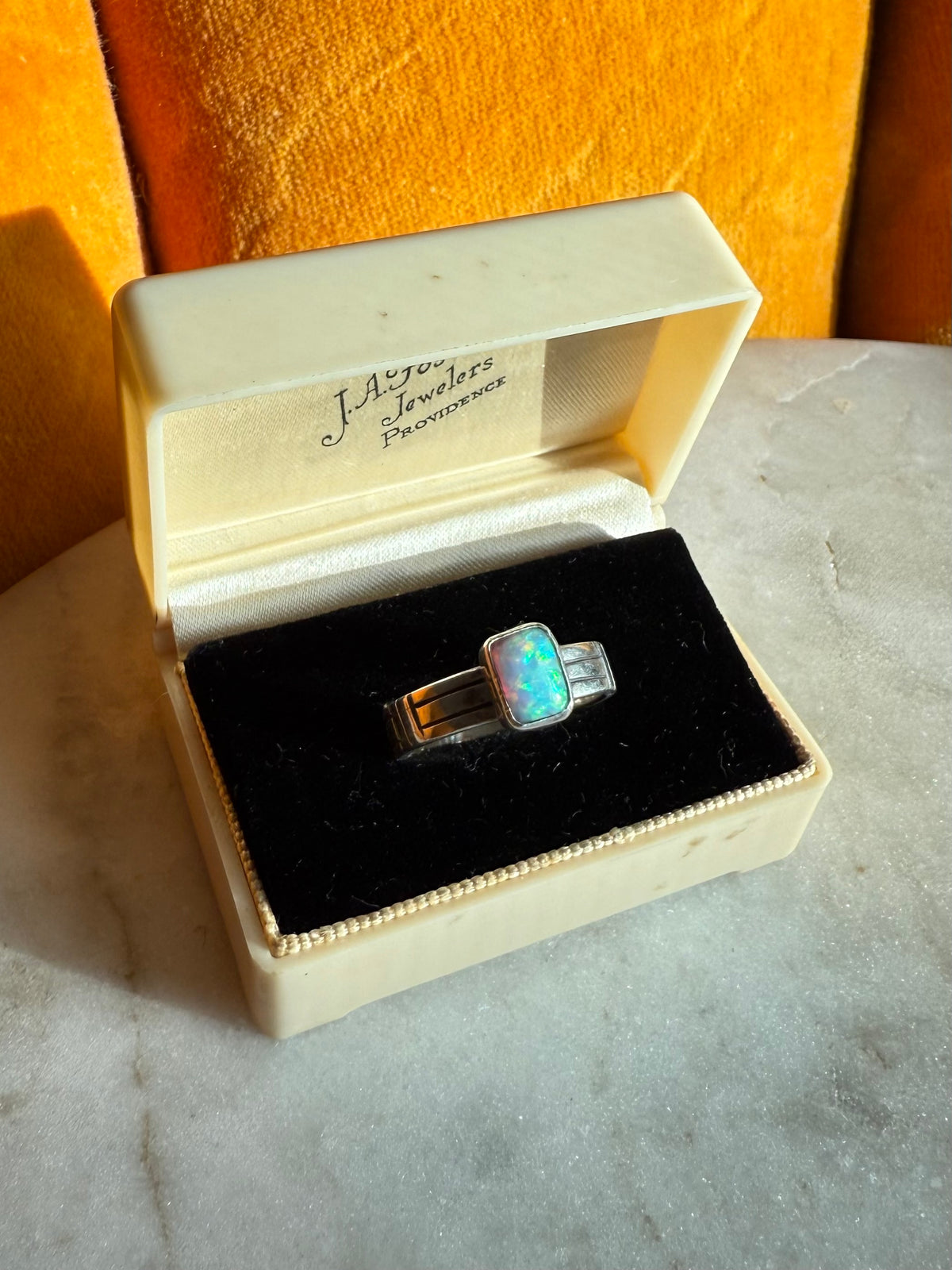 Opal Sterling Silver Ring Size 9.25