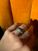 Load image into Gallery viewer, Turquoise Inlay Sterling Silver Ring Size  7.5
